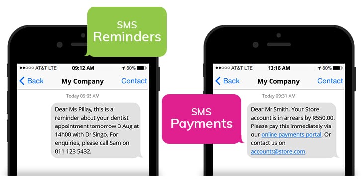 Examples of how to use SMS in your business for client reminders and payments