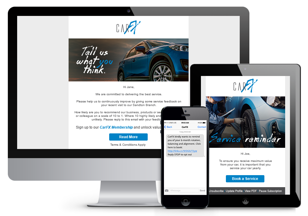 Everlytic | Automotive Industry | Email examples on different devices