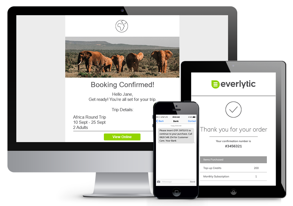 Everlytic | Transactional | Create Engaging Transactions | Responsive Examples on Devices