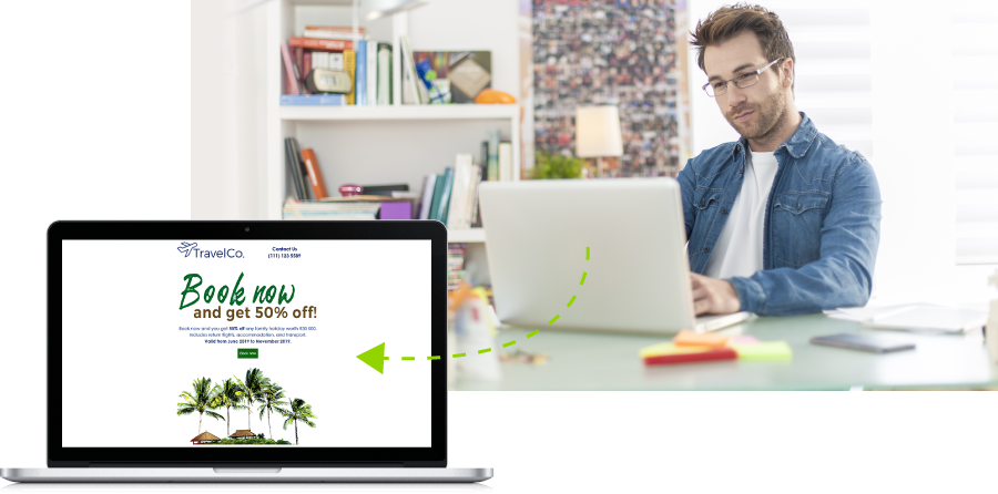 Everlytic | South Africa | Landing Pages | High-Conversion | Builder | laptop with landing page example