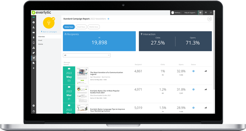 Reporting Laptop | Everlytic | Campaign - Enterprise Email Marketing with Everlytic Software