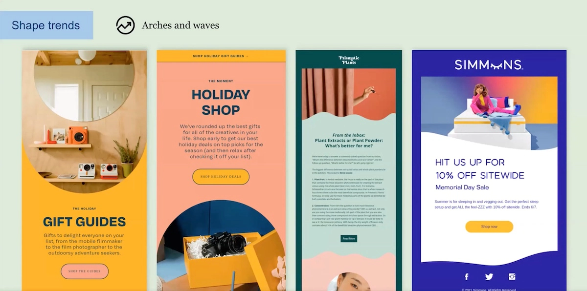 Email Design Trends in 2022: Are You Keeping Up? | Everlytic | Email marketing | Marketing automation | Image sourced from Litmus | Waves in email design